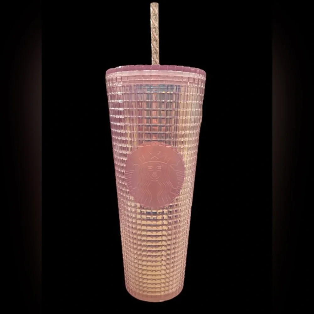 NEW! Starbucks Holiday 2020 Iridescent Pink Grid Venti Tumbler- 24oz. - Picture 1 of 3